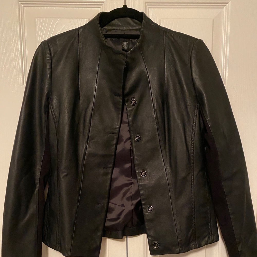 Black leather jacket